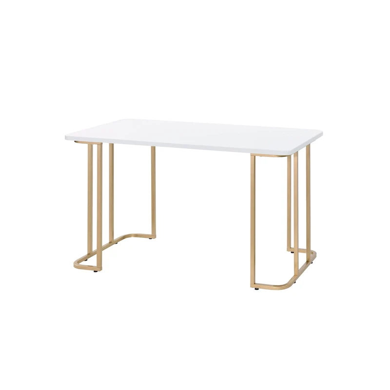 Estie White & Gold Finish Writing Desk
