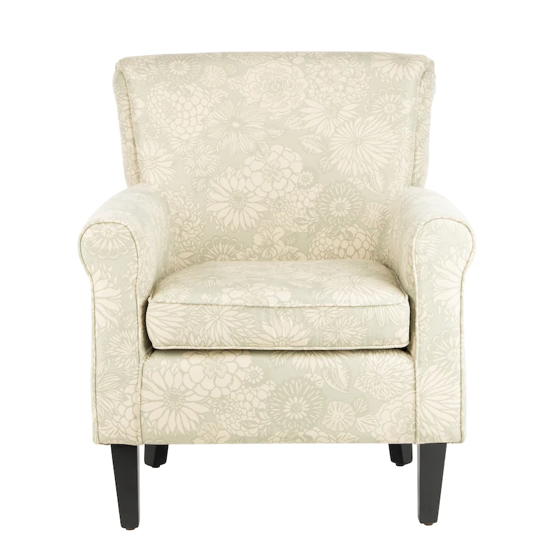SAFAVIEH Shamika Red/Ivory Floral Club Chair - 30 W x 33 D x 35 H