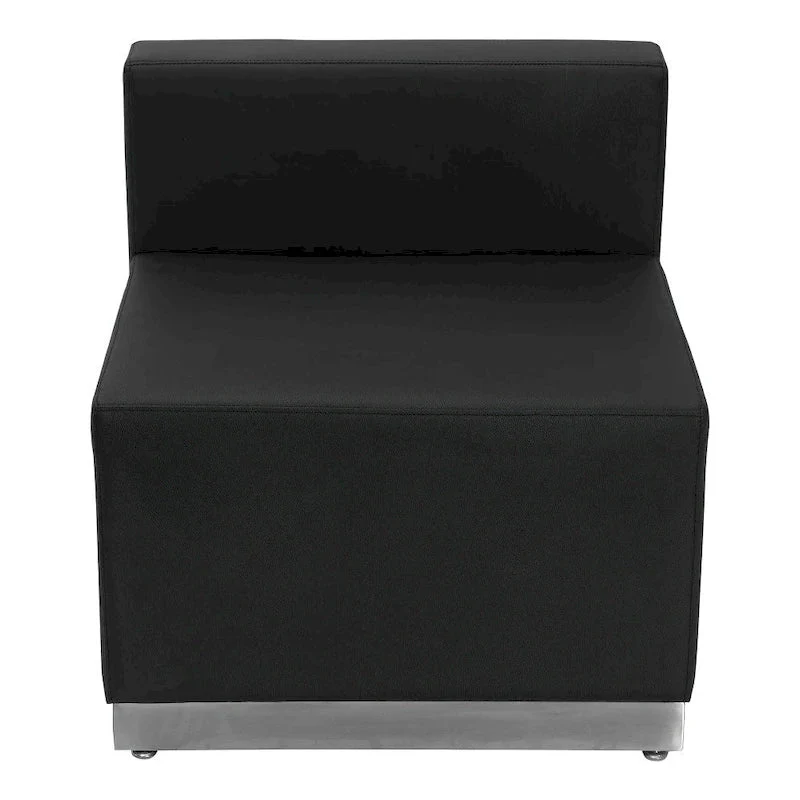LeatherSoft Chair w/Brushed Stainless Steel Base - Reception Furniture