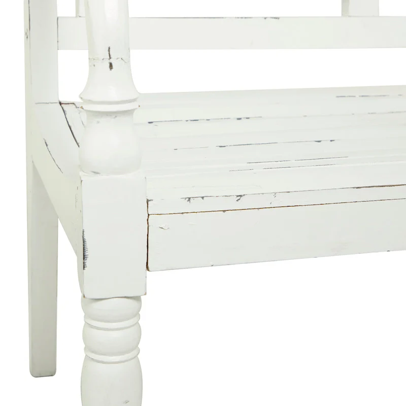 Wood Bench - White - 22Wx40Lx36H