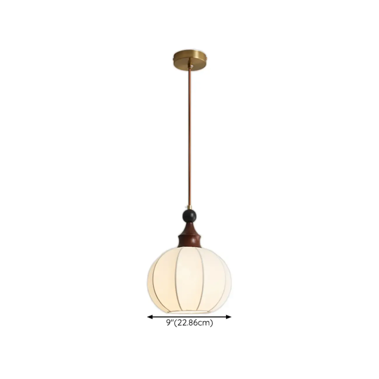 Modern White Fabric Globe Pendant Light with Adjustable Height