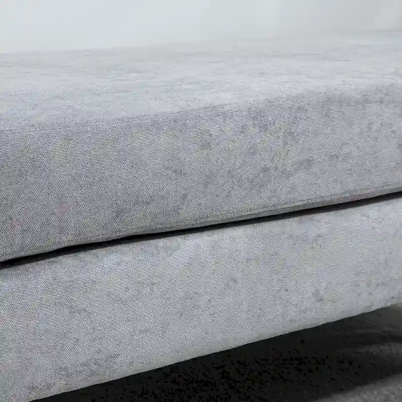 HOMCOM 48 End of Bed Bench, Upholstered Entryway Bench with Double Layer Seat Cushions and Steel Legs, Bedroom Bench, Dark Gray