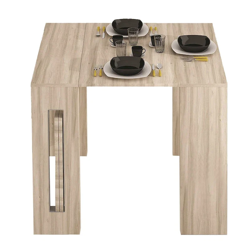 ERIKA Modern Extendable Console Table Dining Table - 31.5 W x 17.5 D x 30 H ( Ext: 17.5 - 73 W )