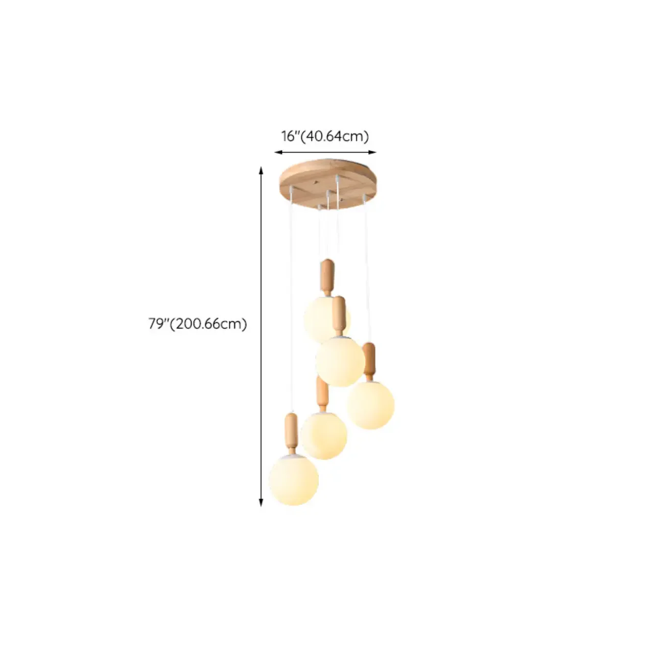 Milk Glass Cluster Pendant Light With Adjustable Length