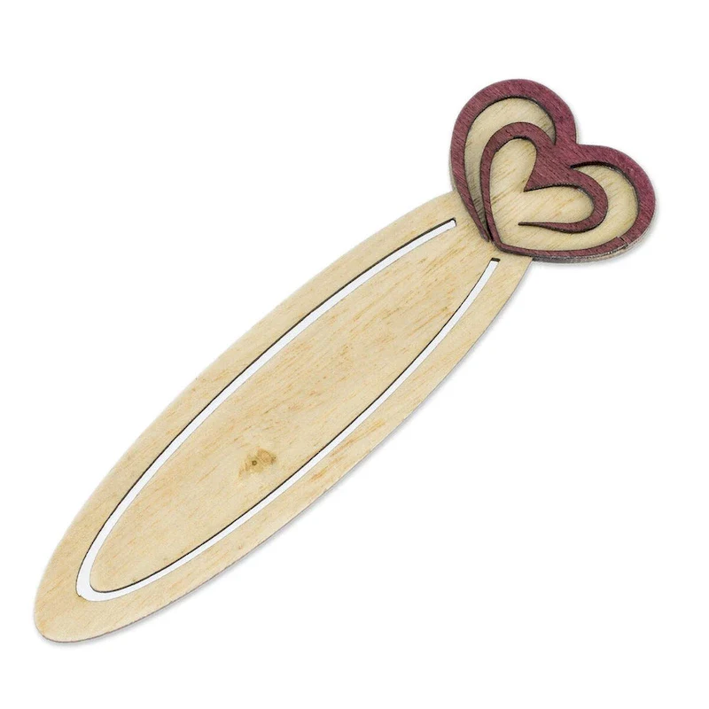 Happy Heartbeats Recycled Teak Wood Bookmark