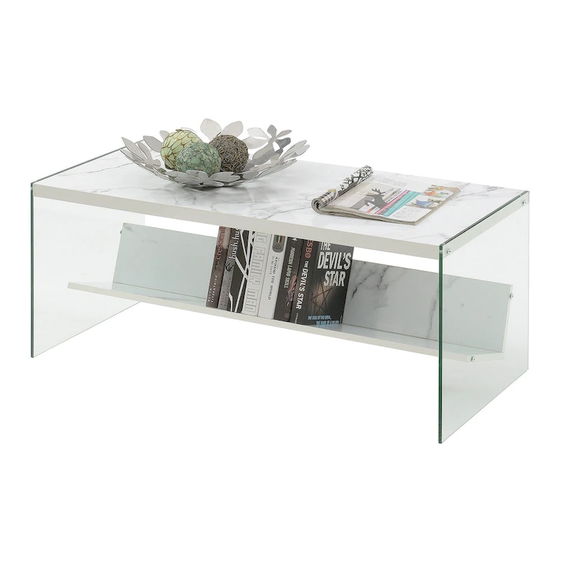 Convenience Concepts SoHo Glass Coffee Table with Shelf