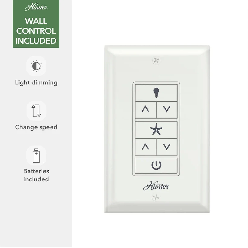 Hunter Seattle Ceiling Fan with LED Light Kit and Wall Control