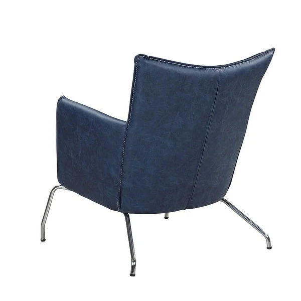 Somette Blue Accent Chair with Steel Frame