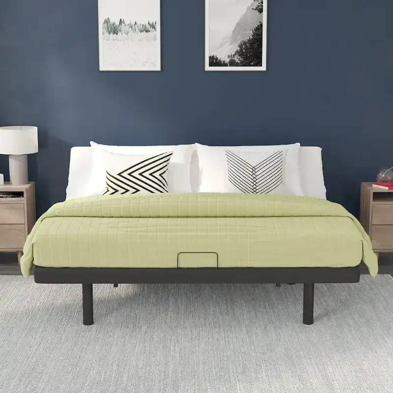 Anti-skid Upholstered Adjustable Bed Base with Wireless Remote