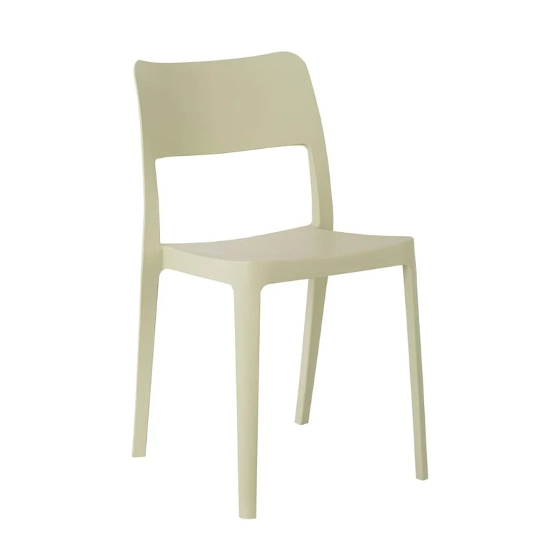 La Vie Resin Stackable All Weather Armless Chair, Set of 2