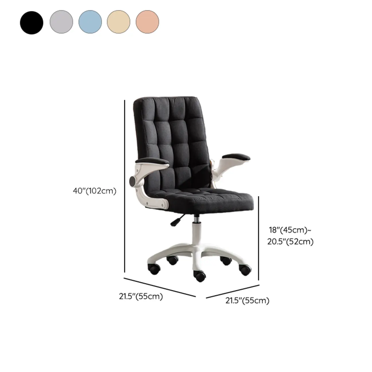 Tufted Brown Faux Leather Adjustable Swivel Office Chair