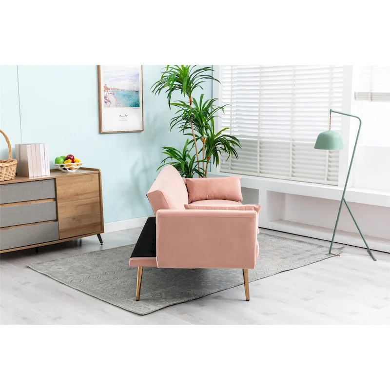 Velvet Upholstered Convertible Loveseats Sleeper Sofa