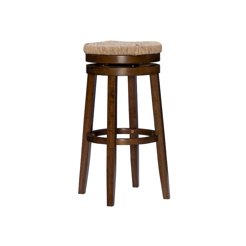 Maya Backless 31-Inch 360-Degree Swivel Bar Stool with Seagrass Seat