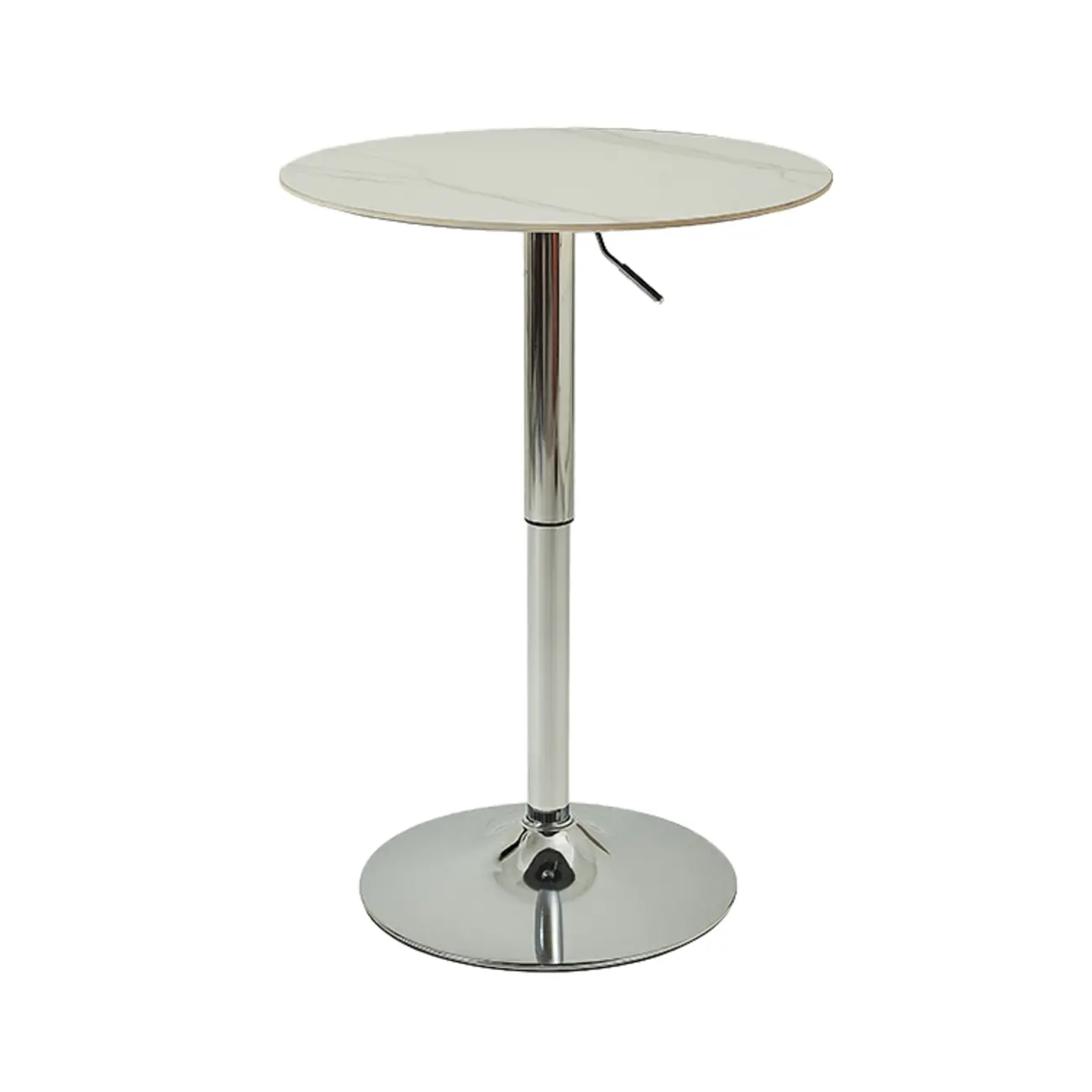 Modern White Stone Metal Pedestal Round Adjustable Bar Tables