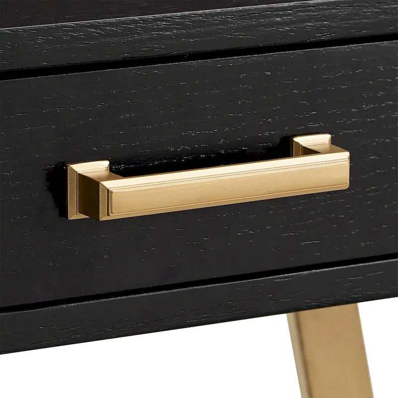 Cheyenne Black Finish Writing Desk with Gold Metal Base by iNSPIRE Q Modern