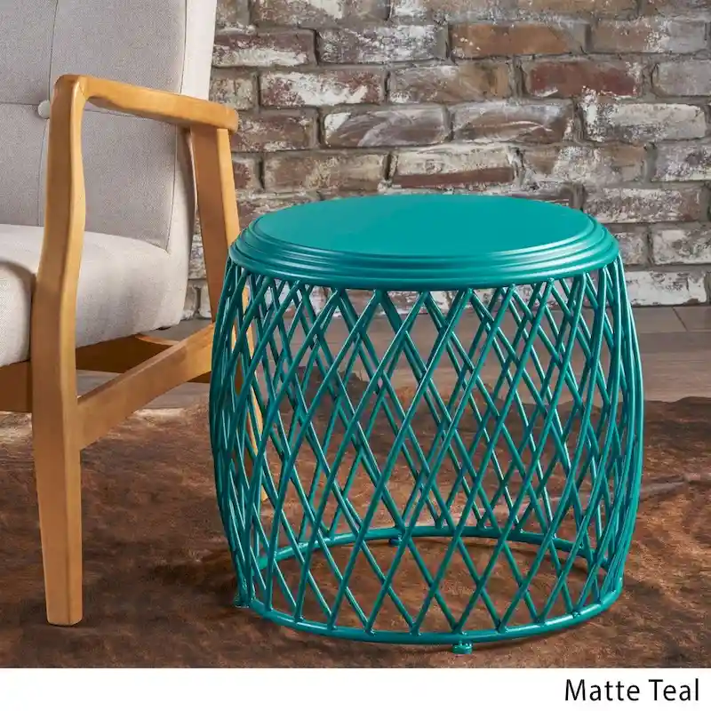 Round Lattice Side Table, 19-inch (48 cm) Diameter