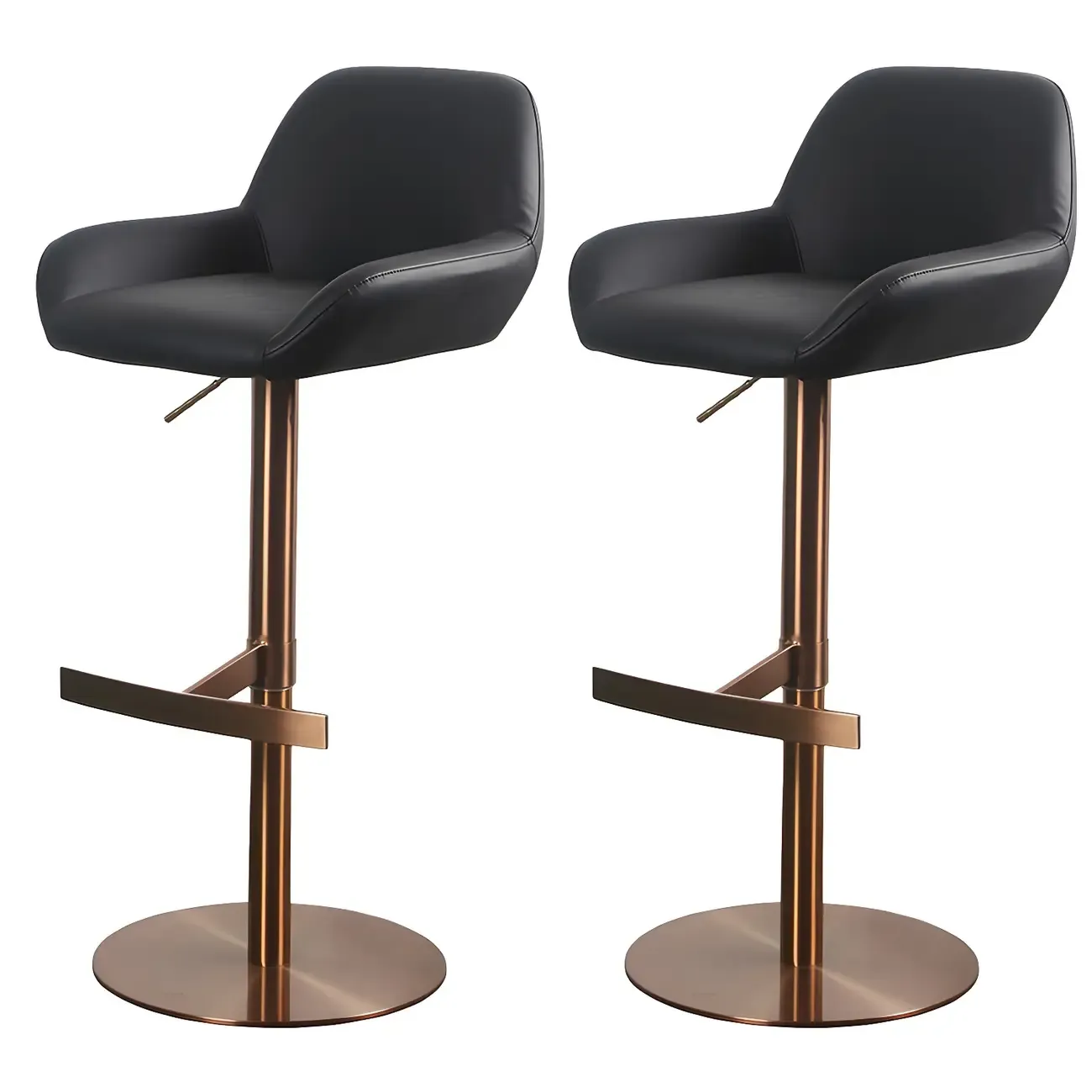 Glossy Metal Bucket Swivel Adjustable Bar Stools