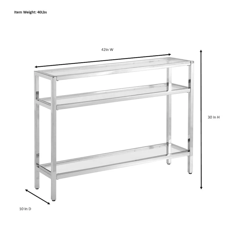 Carolina Living Chrysalis 3 Tier Glass Top Console Table - Gold