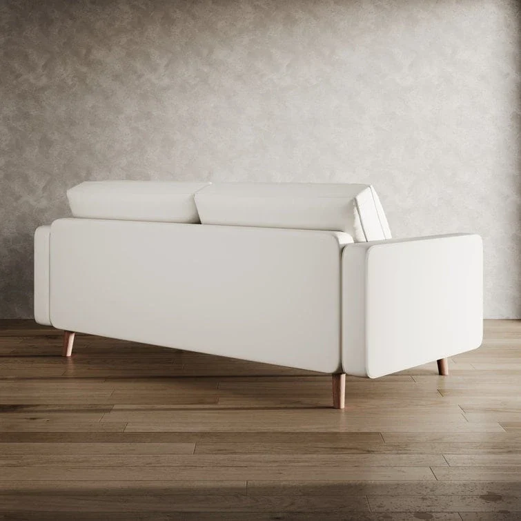 70-Inch Faux Leather Tufted Sofa