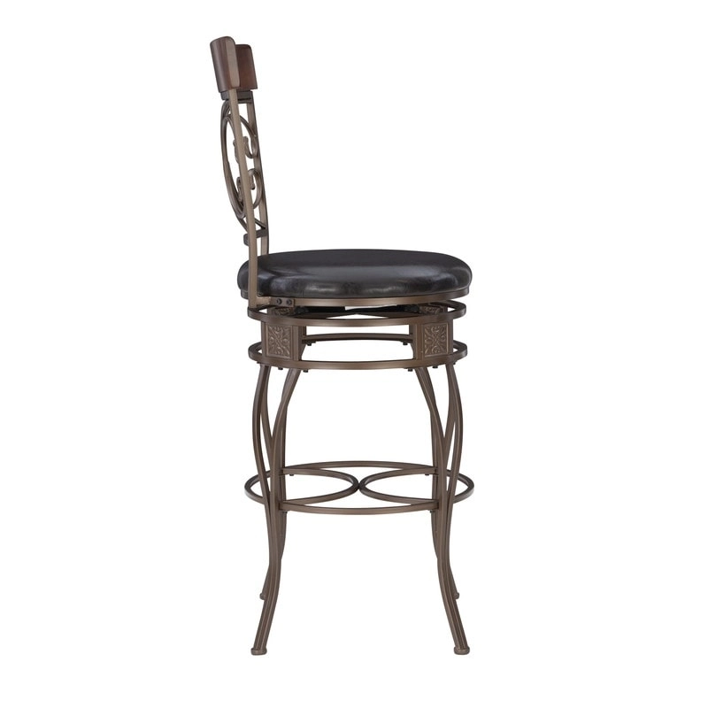 Onyx Big & Tall Metal Scroll Swivel Barstool