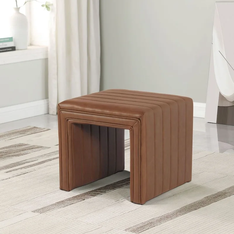 HomePop Modern Channel Ottoman