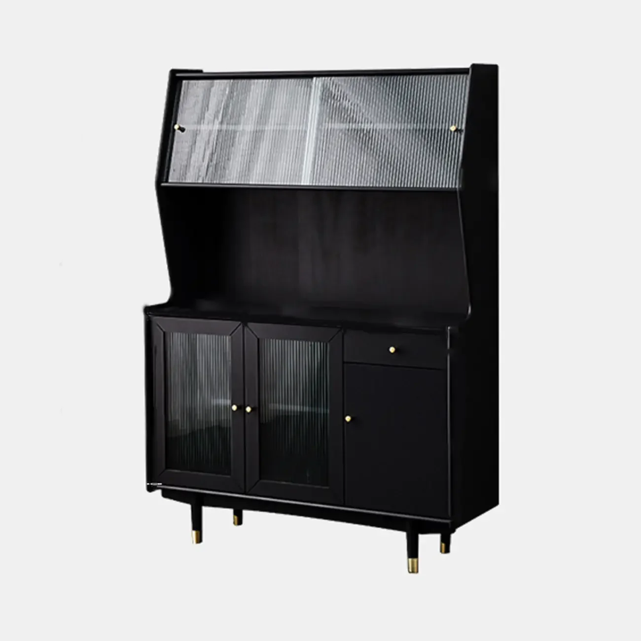 Modern Espresso Wood Versatile Kitchen Cabinet