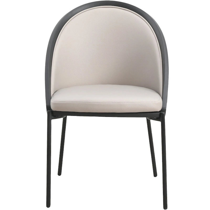 Urbane Upholstered Faux Leather Dining Chair with Powder Coated Steel Legs by LeisureMod