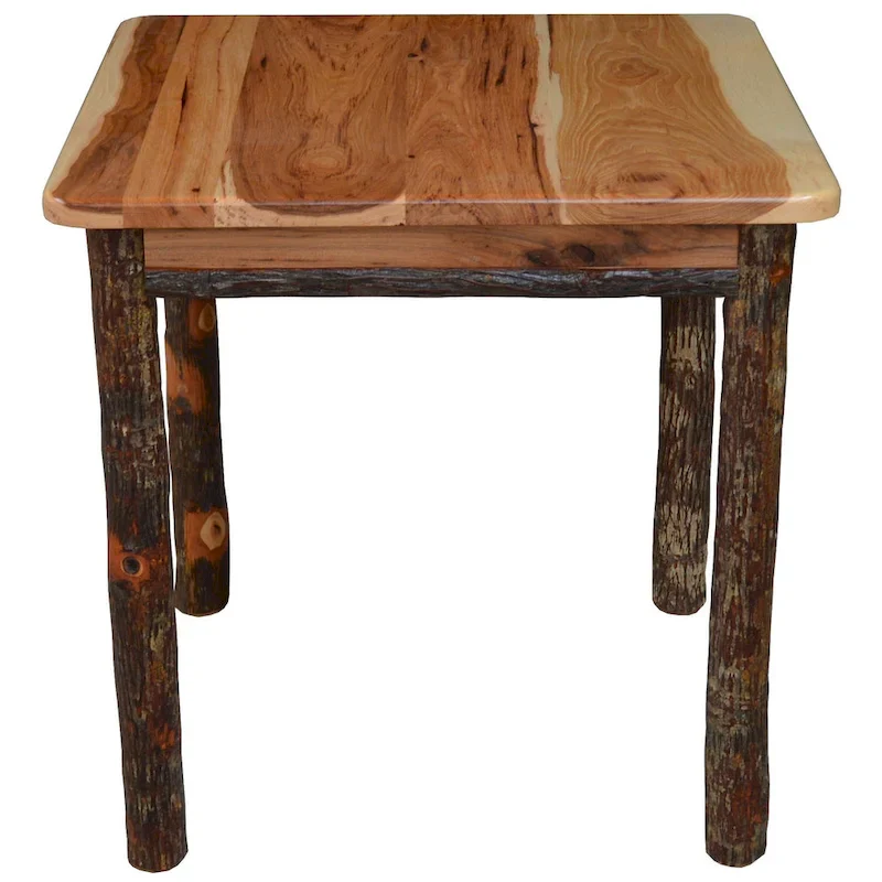 Hickory Log Solid Wood End Table