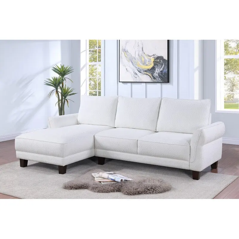 Belle Sherpa 96 Wide Sectional Sofa with Left-Facing Chaise