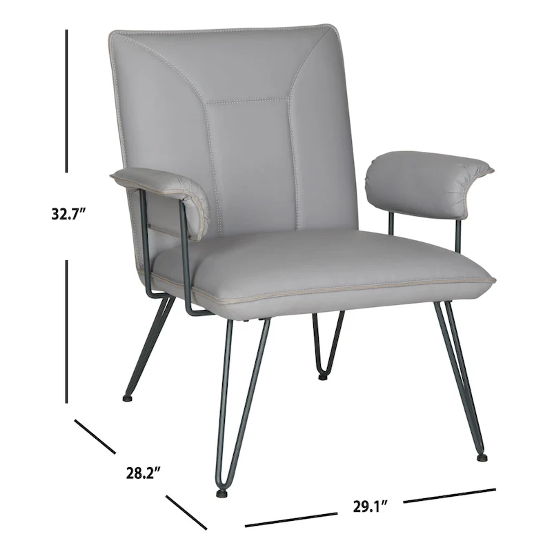 SAFAVIEH Johannes Mid-Century Modern Grey Arm Chair - 29W x 28D x 33H