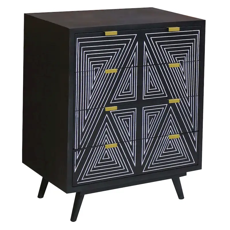 Bidi Mid-Century Modern 4-Drawer Mini Chest by Furniture of America