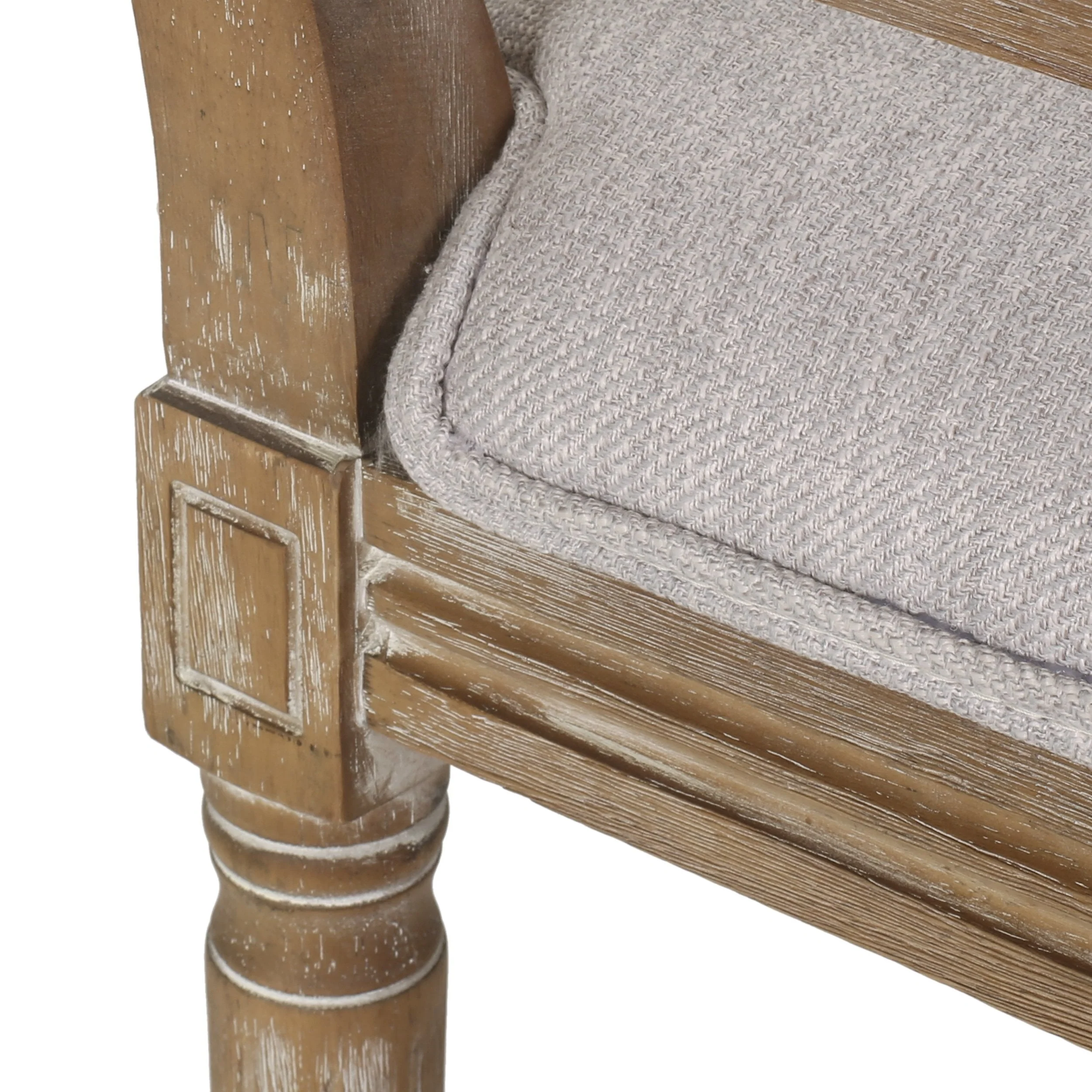 French Country Wood and Cane Upholstered Dining Chair (Set of 6) - NH794513