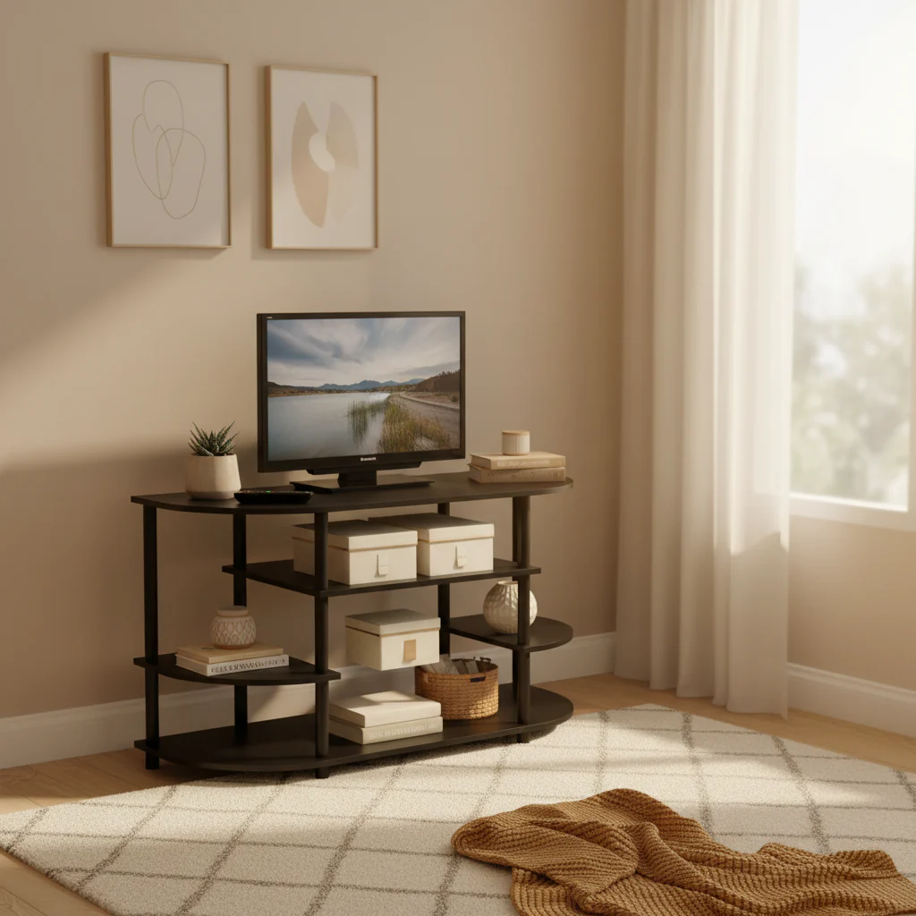 Brown MDF Corner TV Stand