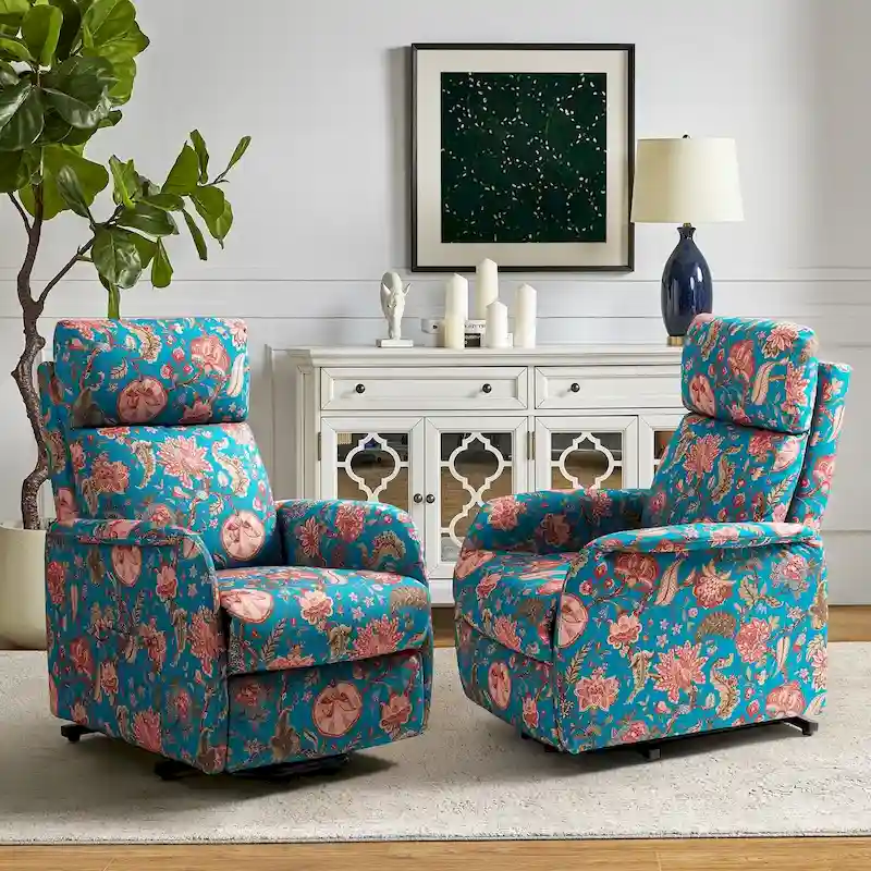 Elisa Power Remote Lift Assist Recliner Set Of 2 with Metal Base