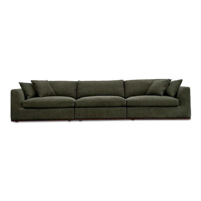 NADAAL STUDIOS Rio Modular Sofa With Rubber Wood Base - 136.2W x41D x23.6H