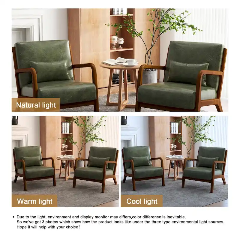 Upholstered Armchair Accent Chairs with Pillows Set of 2