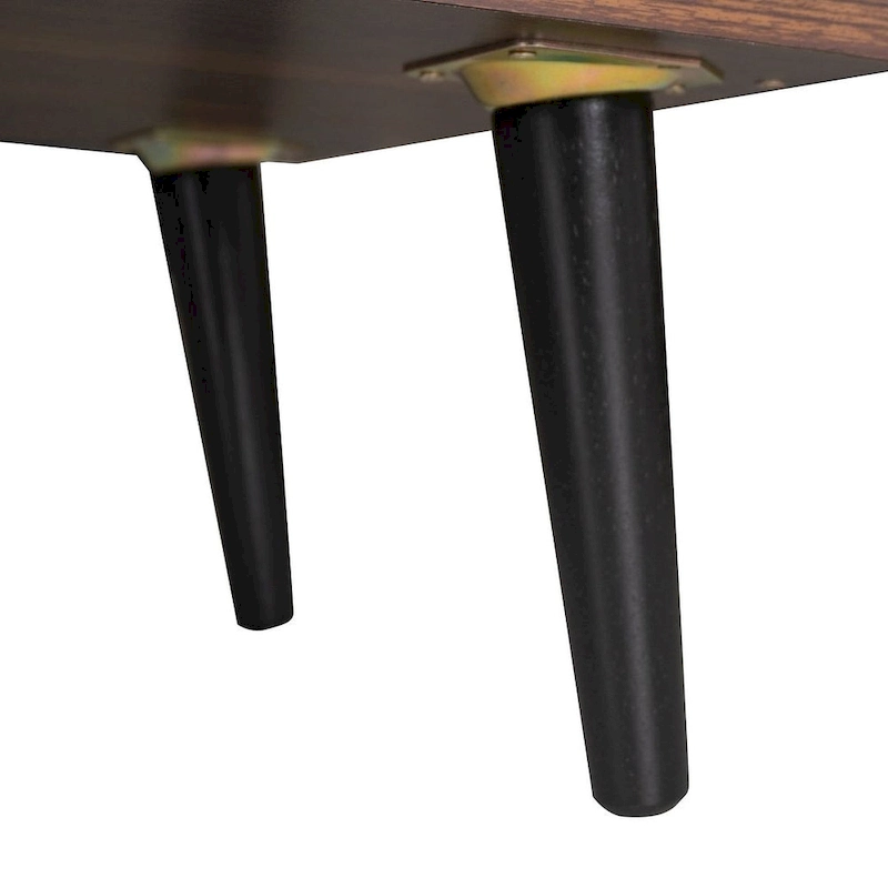 63 Inch Mid Century Modern TV Cabinet Dark Brown Black