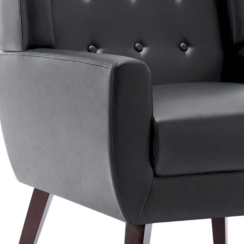 PU Leather Accent Chair Living Room Upholstered Armchair