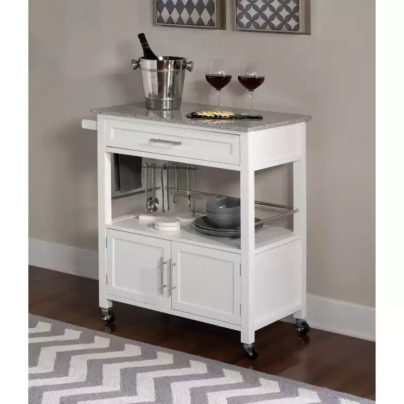 Cameron Kitchen Cart with Granite Top - Linon