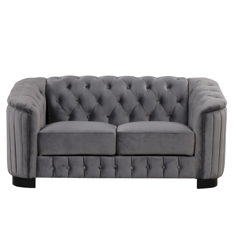 64.3 Velvet Upholstered Loveseat Sofa,Modern Loveseat Sofa with Thick Removable Seat Cushion,2-Person Loveseat Sofa Couch