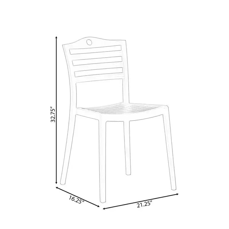 Fabulaxe Modern Plastic Dining Chair with Ladderback Design