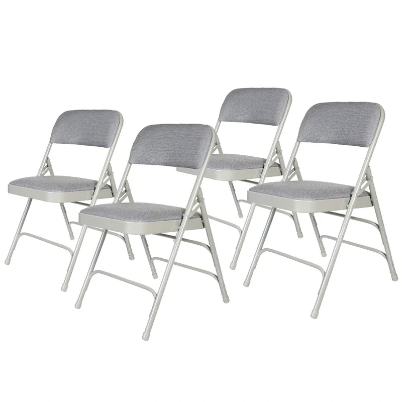 Hampden Furnishings Bernadine Collection Fabric Triple Brace Folding Chair, Pack of 4