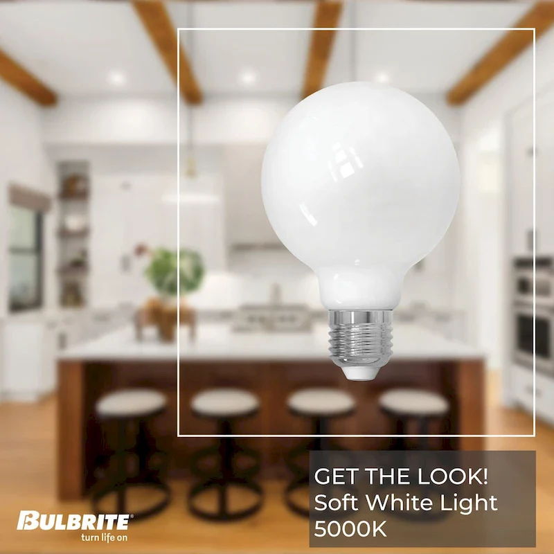 Bulbrite Pack of (2) 8.5 Watt Dimmable Filament G40 Medium (E26) LED Bulb
