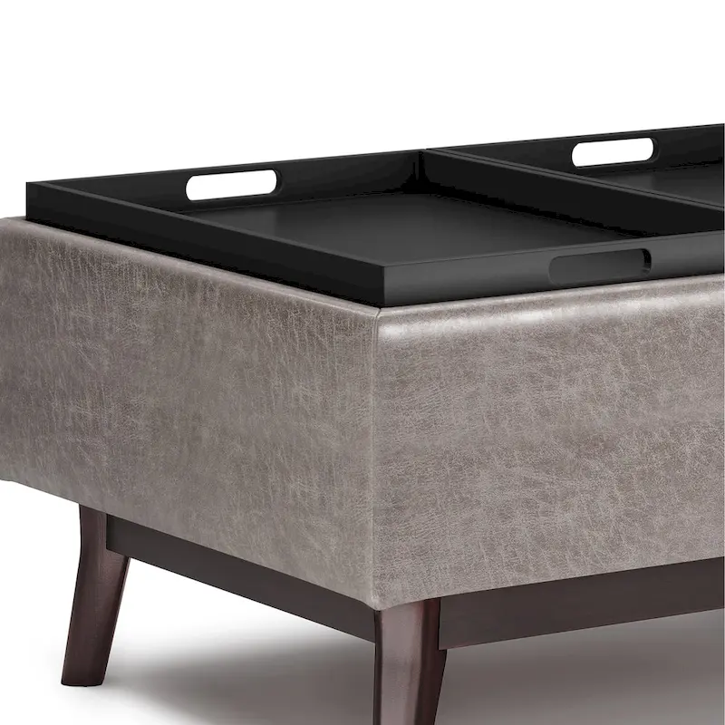 WYNDENHALL Ethan 34 inch Wide Mid Century Modern Rectangle Table Ottoman