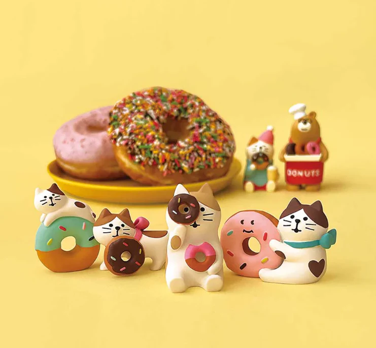 Decole Concombre Figurine - Donut Shop - Ukiuki Donut With Cat