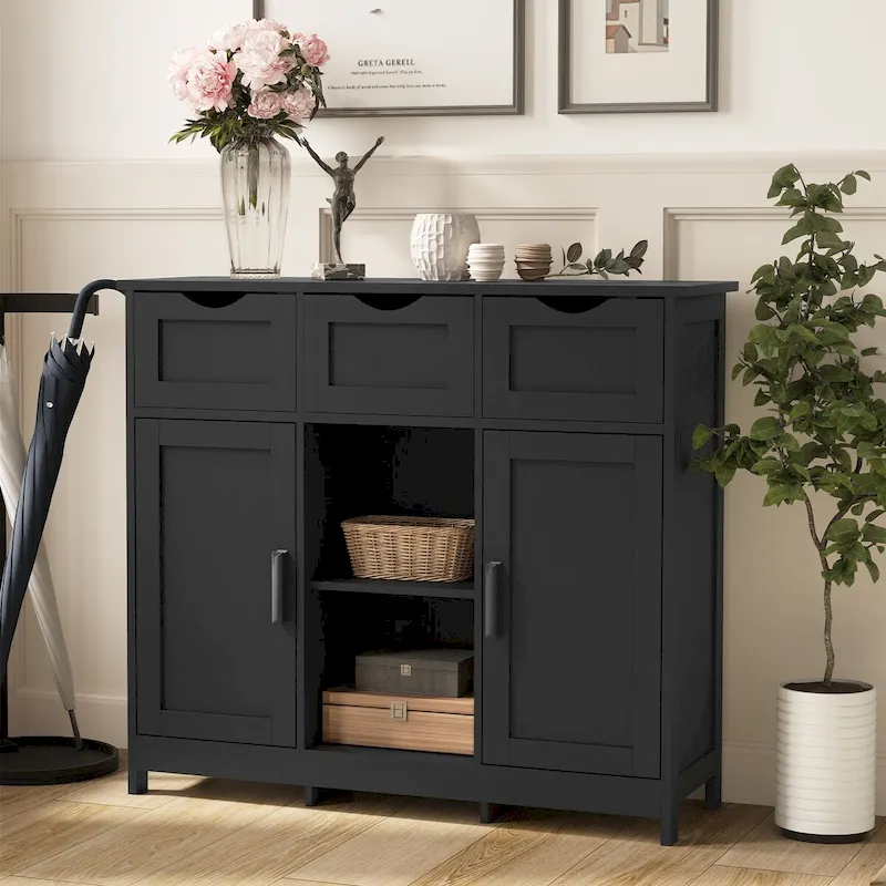 Roomfitters Morden Buffet Sideboard Cabinet with doors and drawers, Coffee Bar Cabinet, Sideboard with Storage