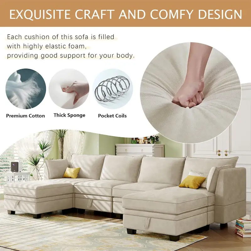 Merax Modern Large U-Shape Modular Sectional Sofa