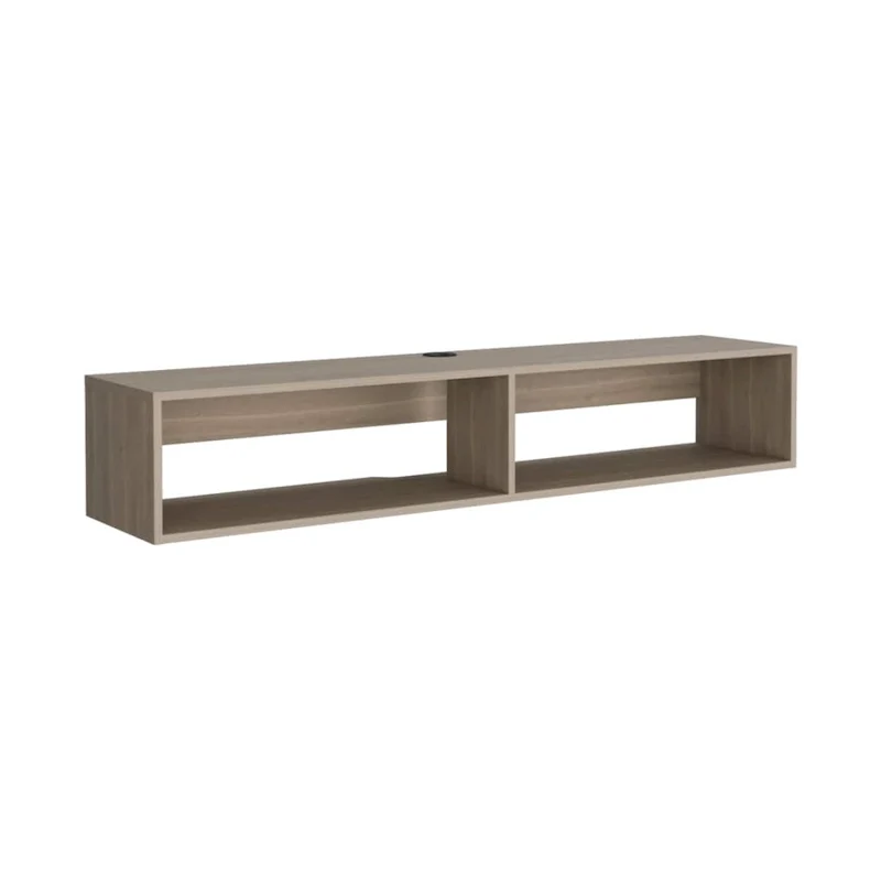Modern TV Console Wall Mounted 59 Floating Media Stand with Shelves and Cable Management - 10.4H x 59.1W x 12.6D
