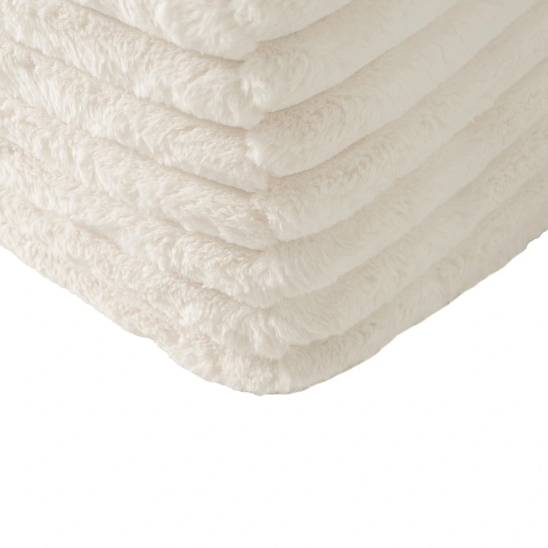 110 Faux Fur Cloud 3-Seater sat L-Shaped Sectional Sofa with Two Included Throw Pillows