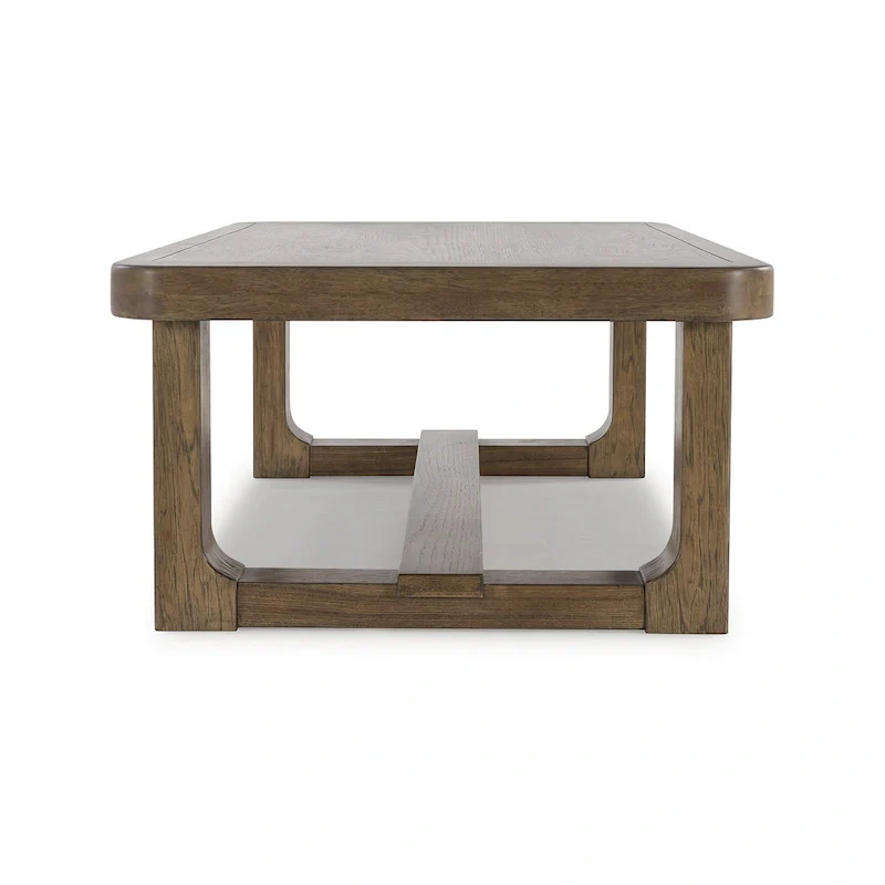 Light Brown Coffee Table 56W x 30D x 17H, Rustic Wood Living Room Center Table